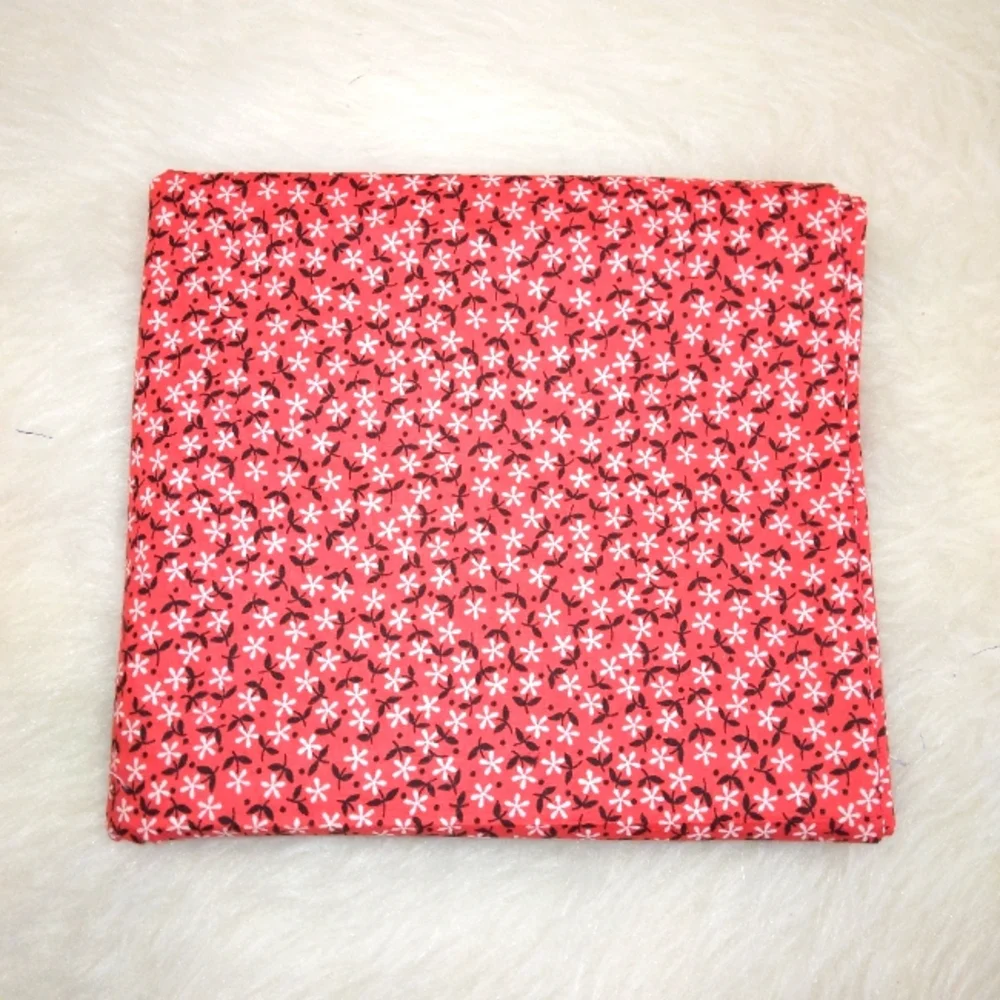 FABRIC Vintage red Calico with black and white small floral, 2 yards x 36